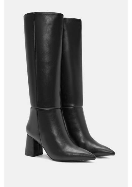Lopez Kadın Siyah Sivri Burun Kalın Topuklu Çizme fırsatları