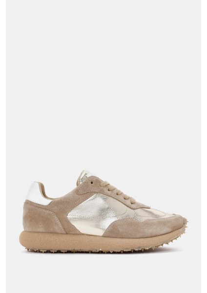 Jones Kadın Altın Gerçek Süet Deri Sneaker