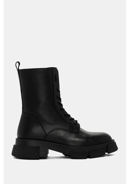 Alia Kadın Siyah Gerçek Deri Postal Bot