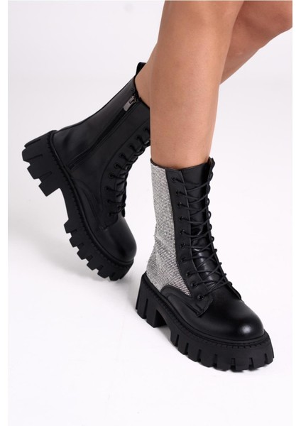 Bright Kadın Siyah Taşlı Postal Bot fiyatları