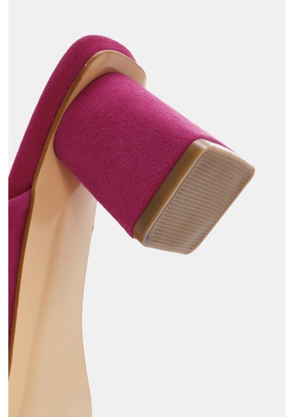 Anna Kadın Fuşya Gerçek Deri Topuklu Terlik fiyatları