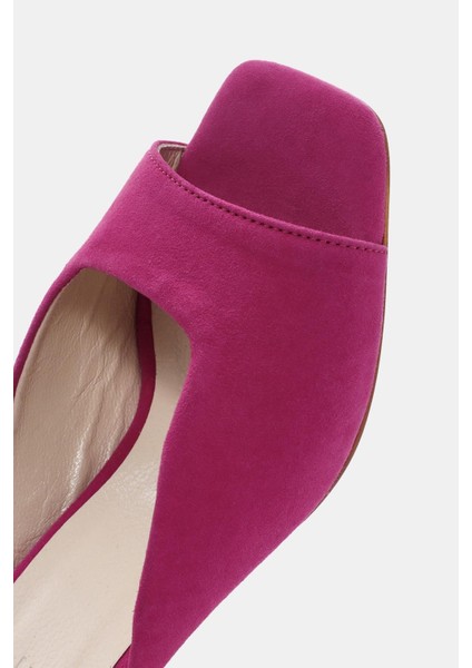 Anna Kadın Fuşya Gerçek Deri Topuklu Terlik indirimleri