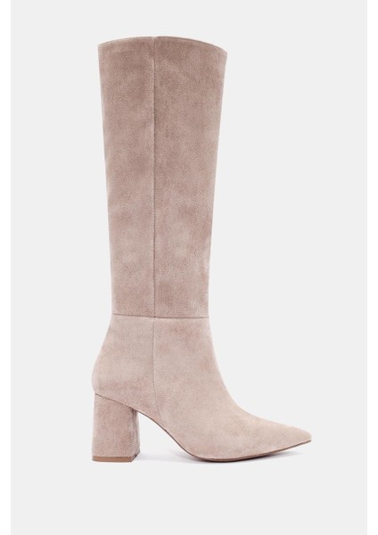 Lopez Kadın Vizon Kalın Sivri Burun Kalın Topuklu Çizme