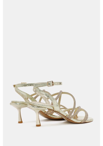 Sapin Kadın Altın Kordonlu Ince Topuklu Sandalet fırsatları
