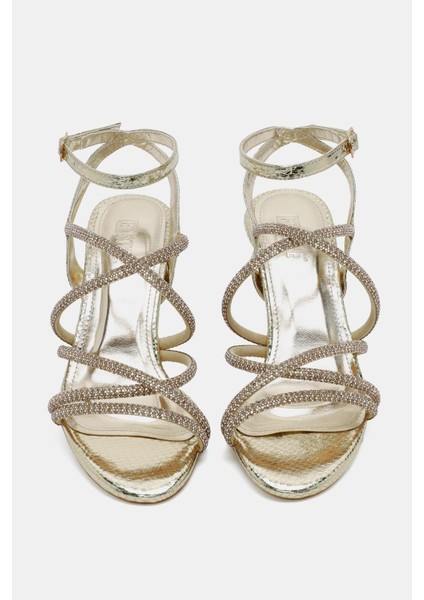 Sapin Kadın Altın Kordonlu Ince Topuklu Sandalet indirimleri