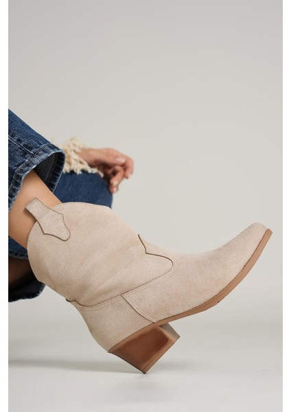 Tepic Kadın Bej Western PU Bot modelleri