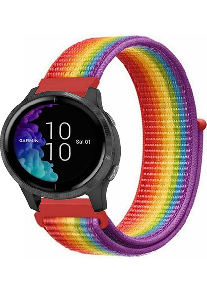 Garmin Venu ile Uyumlu Kordon Cırt Cırtlı Spor Kumaş Kayış