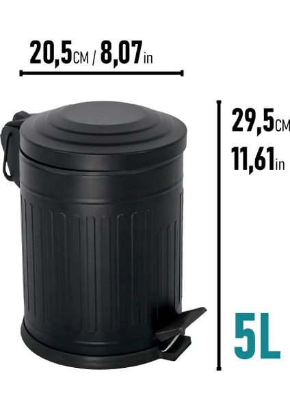 Siyah Vintage Çöp Kovası 5 lt fiyatları