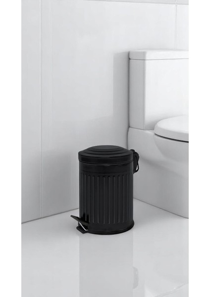 Siyah Vintage Çöp Kovası 5 lt
