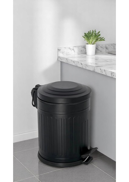 Siyah Vintage Çöp Kovası 5 lt