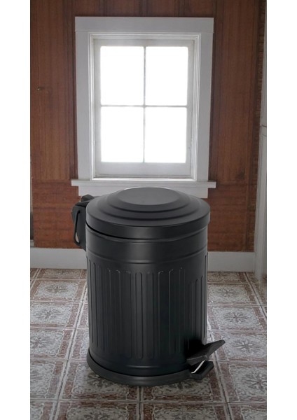 Siyah Vintage Çöp Kovası 5 lt