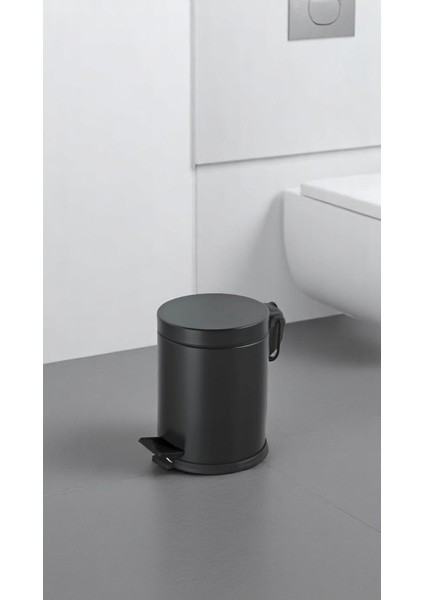 Renkli Paslanmaz Pedallı Çöp Kovası Siyah 5 lt fırsatları