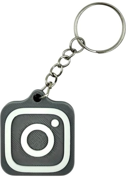 Nfc Anahtarlık - Instagram Anahtarlık Gri (Küçük Boy 3 Cm)