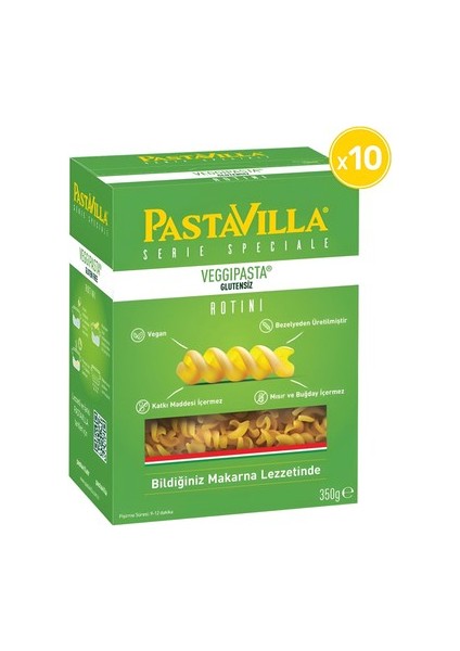 Veggi Glutensiz Bezelye Makarnası 350 gr x 10 Adet (Koli)
