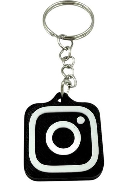 Nfc Anahtarlık - Instagram Anahtarlık Siyah (Orta Boy 3,5 Cm)