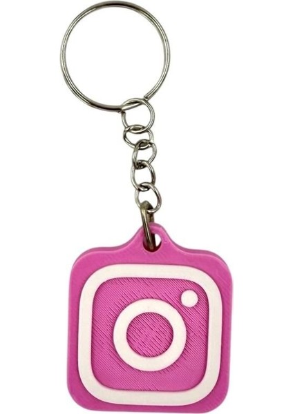 Nfc Anahtarlık - Instagram Anahtarlık Pembe (Küçük Boy 3 Cm)