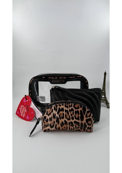 Kadın Makyaj Çantası Pörtföy Çantalı Üçlü Fermuarlı Bakım Seyehat Organizer Makyaj Çantası