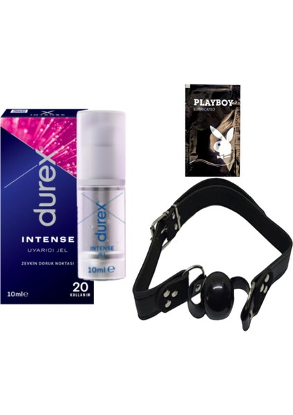 Intense Kadın Uyarıcılı Jel + Siyah Deri Ağız Topu + Hediye