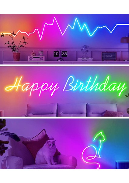USB Neon Rgb Piksel Şerit LED - Animasyonlu - Sese Duyarlı - 5 Metre (Mobil Aplikasyon - Kumandalı)) modelleri