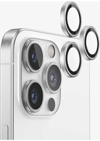 iPhone 14 Pro Kamera Koruyucu Lens Alüminyum Alışımlı Cam (gümüş)
