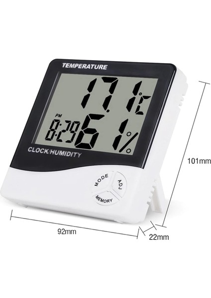 Ev Ofis Oda Için Masaüstü Dijital Göstergeli Termometre Nem ve Isı Ölçer Saat Thermometer Hygrometer indirimleri