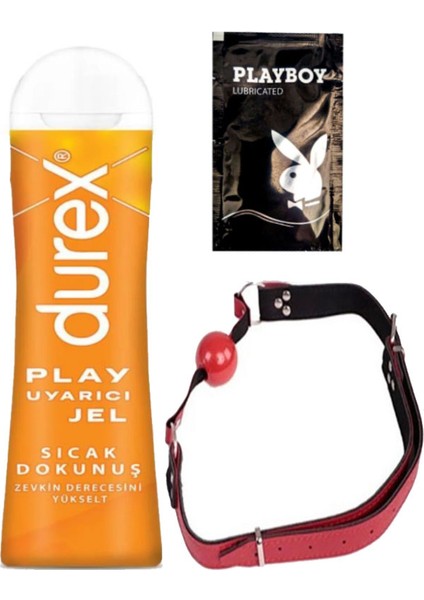 Play Sıcak Dokunuş Bay Bayan Uyarıcılı Jel 100 ml + Kırmızı Deri Ağız Topu + Hediye