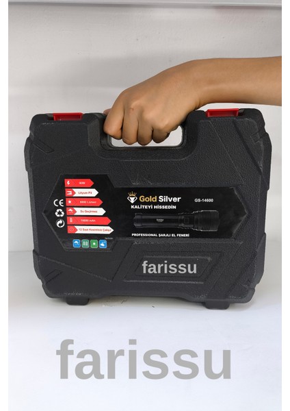 GS-14600 Şarjlı El Feneri | 80W 8000 Lümen - 18000 Mah Powerbank Özellikli | Su Geçirmez & Uzun Ömürlü LED Işık