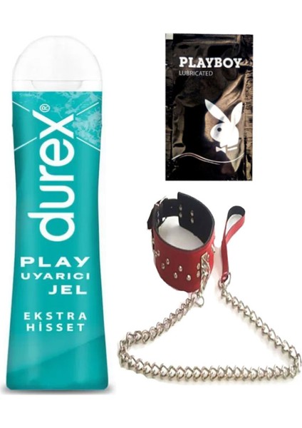 Play Ekstra Hisset Bay Bayan Uyarıcılı Jel 50 ml + Kırmızı Deri Tasma + Hediye
