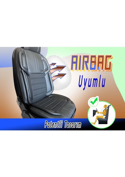 Oto Koltuk Kılıfı Vip Deri ve Kumaş Seti Siyah indirimleri