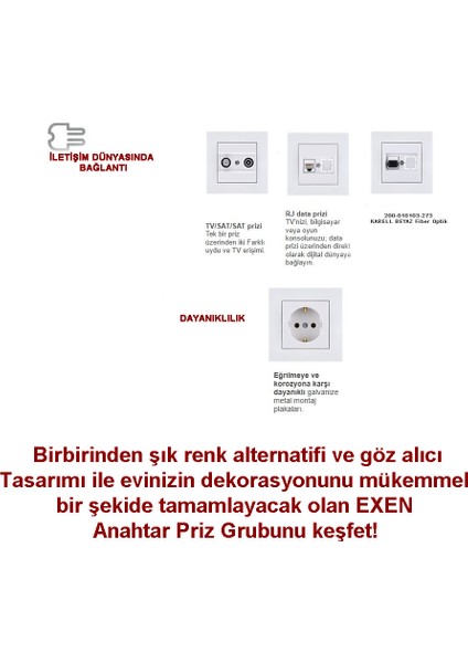 Karell Beyaz Uydu Prizi Ekranlı (F Konnektör)