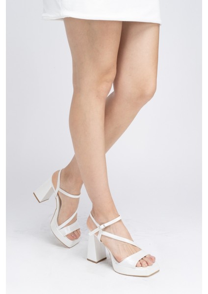 Kadın Sedef Köşeli Platform Bant Detaylı Özel Üretim Rahatlık Garantili Abiye Gelinlik Ayakkabısı fiyatları