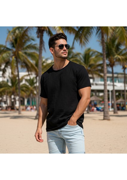 Kısa Kol Müslin Erkek Tshirt, %100 Pamuk, Sertifikalı Kumaş, fiyatları