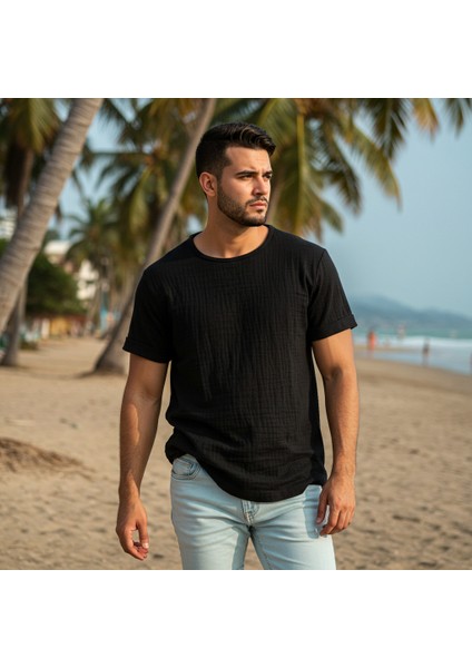 Kısa Kol Müslin Erkek Tshirt, %100 Pamuk, Sertifikalı Kumaş, modelleri