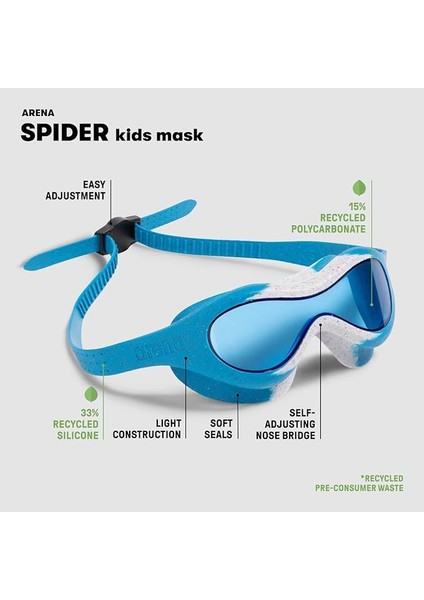 Spider Kids Mask Mavi Çocuk Yüzücü Gözlüğü fiyatları