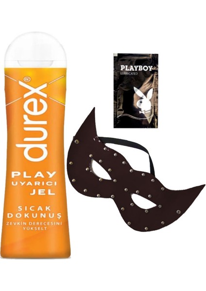 Play Sıcak Dokunuş Bay Bayan Uyarıcılı Jel 100 ml + Siyah Deri Göz Maskesi + Hediye