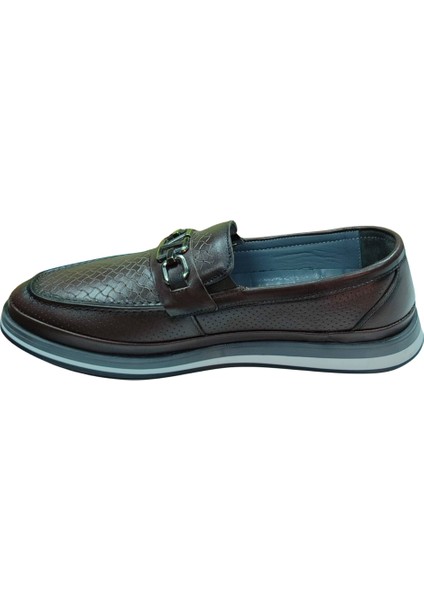 2009 Erkek Kahve (40-44) Deri Tokalı Loafer Ayakkabı modelleri