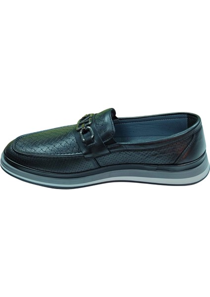 2009 Erkek Siyah (40-44) Deri Tokalı Loafer Ayakkabı fiyatları