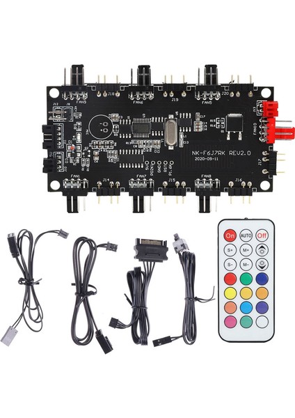 Pwm ve Argb Denetleyici Hub 8 Port 12V 4pin Fan ve 5V 3pin Kumandalı Rgb Adaptörü