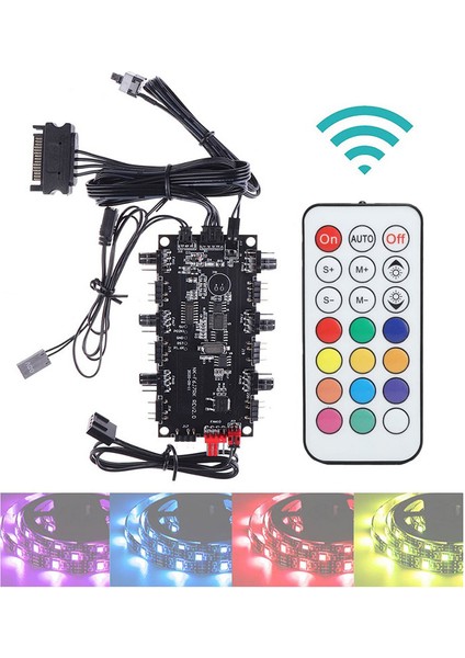 Pwm ve Argb Denetleyici Hub 8 Port 12V 4pin Fan ve 5V 3pin Kumandalı Rgb Adaptörü modelleri