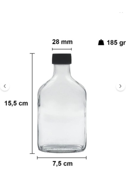 2'li Cam Şeffaf Cold Brew Şişesi Sızdırmaz Siyah Plastik Kapaklı 200 ml Yassı Şişe modelleri