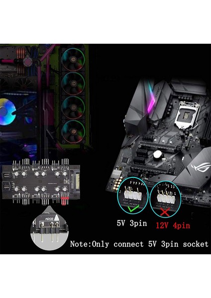 Argb ve Pwr Denetleyici Hub 6 Port 12V 4pin Fan ve 5V 3pin Rgb Fan Kontrol fiyatları