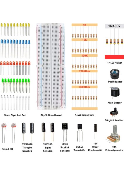 Arduino Set 292 Parça Full Başlangıç Seti( Malzemekutulu )