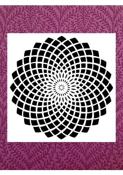 Stencil Sarayi Boyama Şablon Damask Çini Mandala - 2225 Ölçü 40X40