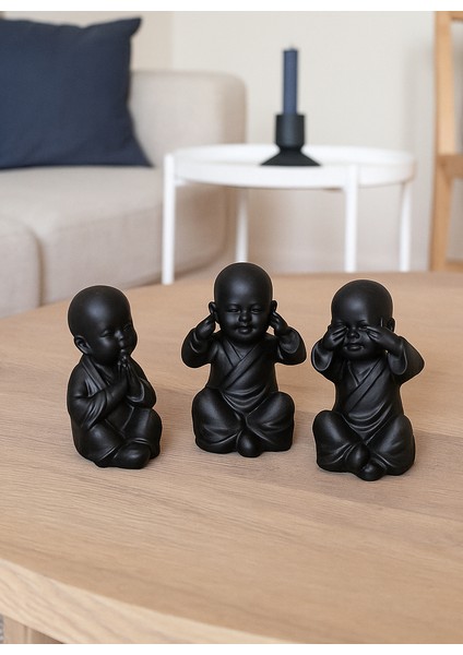 Görmedim Duymadım Bilmiyorum 3 Lü Dekoratif Obje - Biblo - Dekor