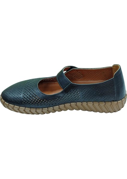 3255 Kadın Siyah (36-40) Deri Comfort Ayakkabı modelleri