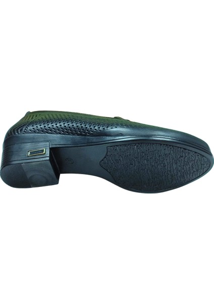 81K. Kadın Siyah (36-41) Deri Topuklu Comfort Ayakkabı fırsatları