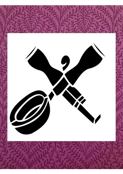 Stencil Sarayi Boyama Şablon Mutfak Obje ve Yazıları - 2186 Ölçü 40X40