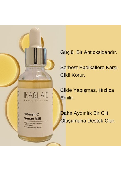 C Vitamini Serum (%15) -Ton Eşitleyici, Yenileyici, Leke Önleyici indirimleri