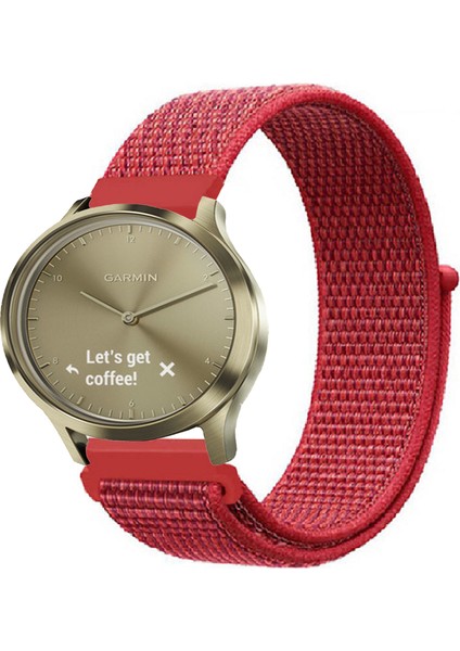 Garmin Vivomove Luxe , Style , Hr ile Uyumlu Kordon Cırt Cırtlı Spor Kumaş Kayış
