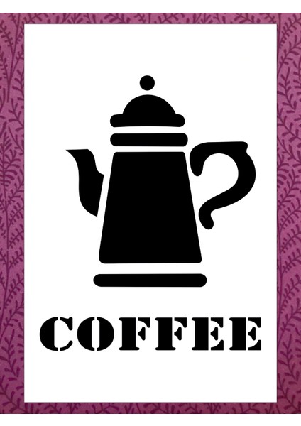 Stencil Sarayi Boyama Şablon Mutfak Obje ve Yazıları - 9005 Ölçü 20X30